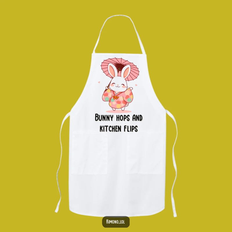 Funny Rabbit Dancing Kimono Apron: Kitchen Fun & Stylish Chef Gift