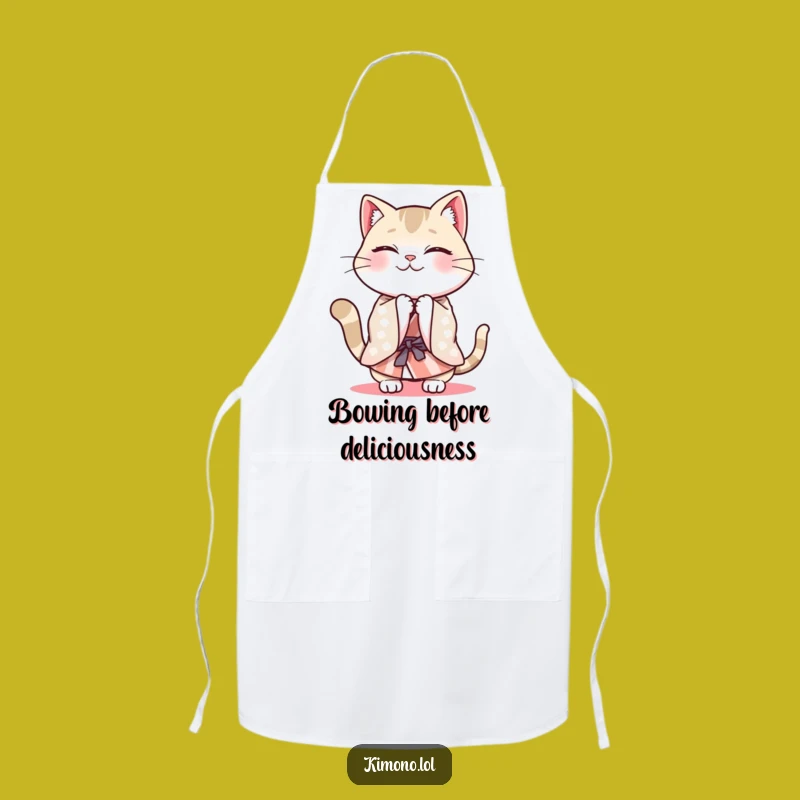 Funny Cat Kimono Apron: Kitchen Cheer, Humorous Chef Gift
