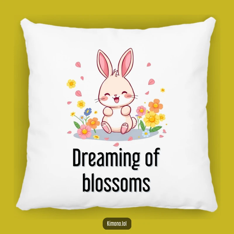 Funny Bunny Petal Accent Pillow: Cozy Spring Throw Pillow Gift