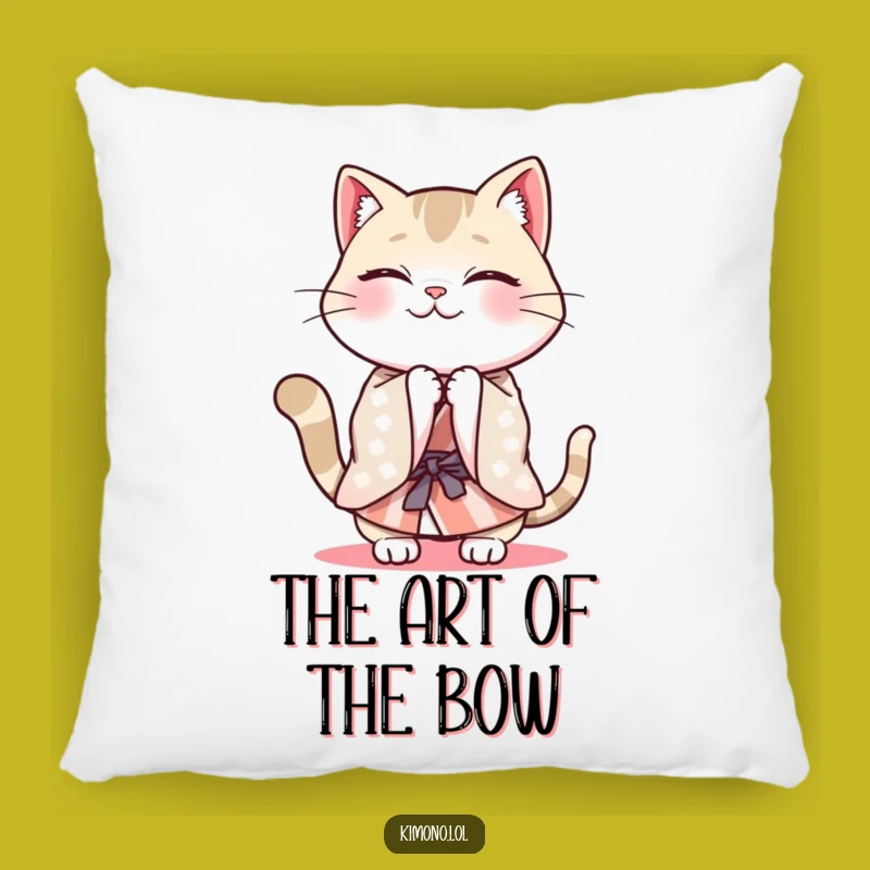Funny Cat Kimono Pillow: Cozy Cheerful Cushion, Humorous Decor Gift