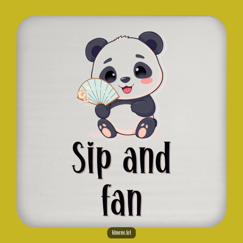 Funny Panda Fan Coaster: Protect Surfaces with Cool Style!