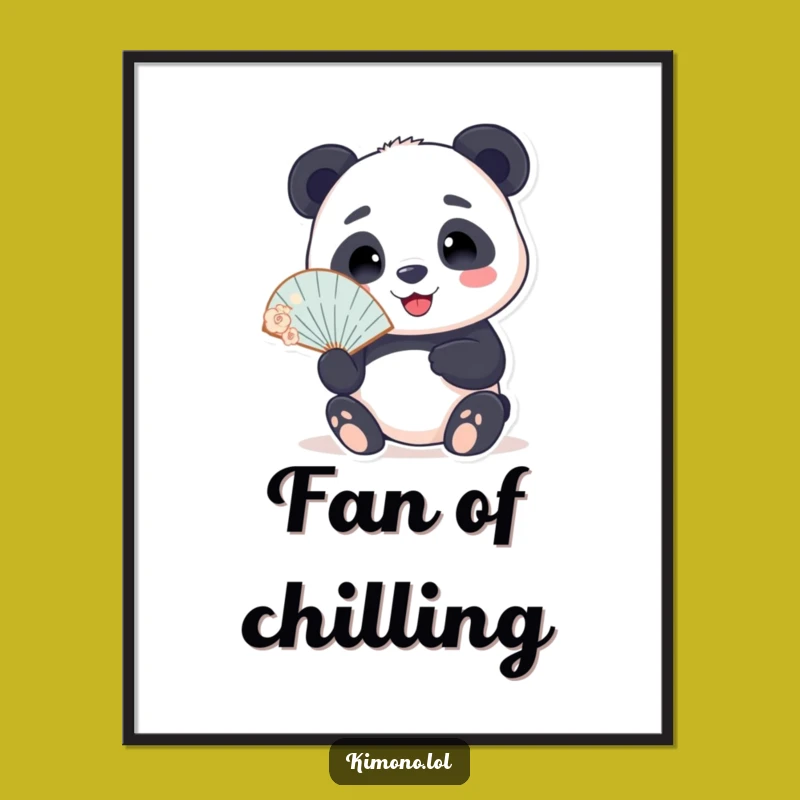 Funny Panda Fan Poster: Add Serenity & Humor to Walls!