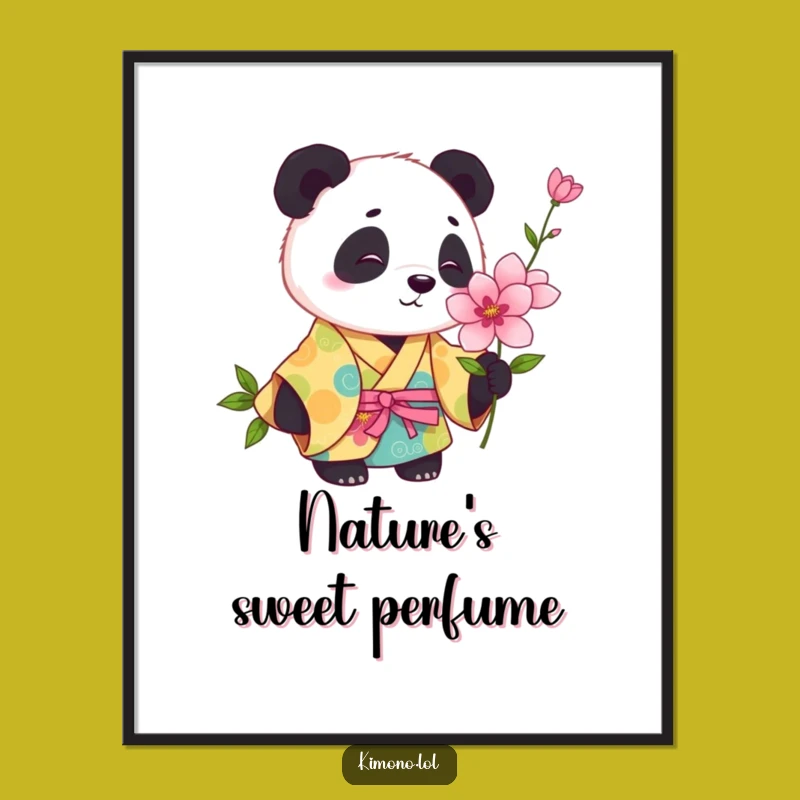 Funny Panda Kimono Poster: Playful Nature Art, Humorous Wall Decor Gift