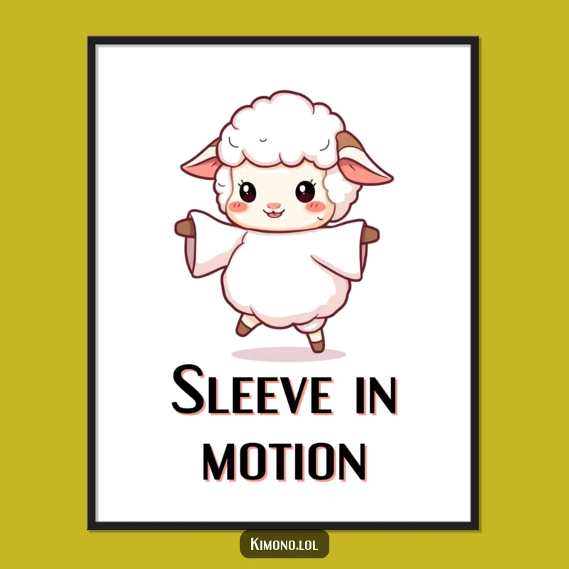 Funny Sheep Twirling Sleeve Poster: Add Whimsy to Your Walls!
