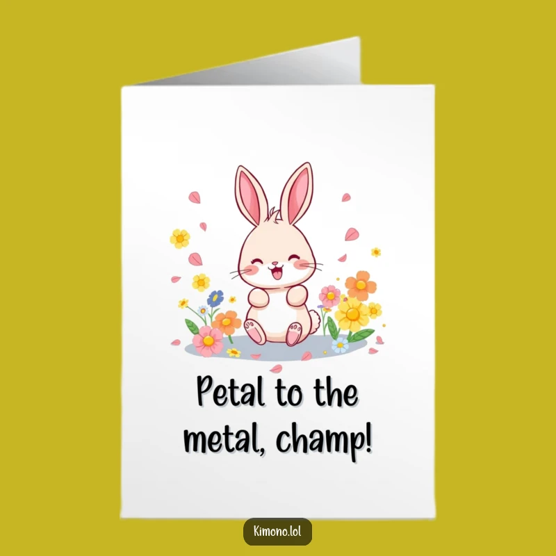 Free Printable Bunny Congratulations Card: Petal Power!