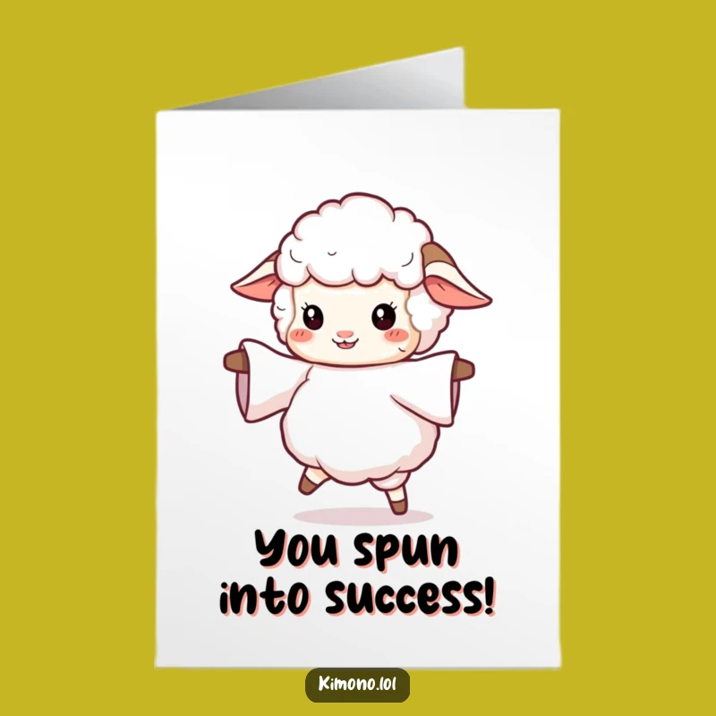 Free Printable Congrats Card: Graceful Sheep Twirling for a Joyful Downloadable Gift