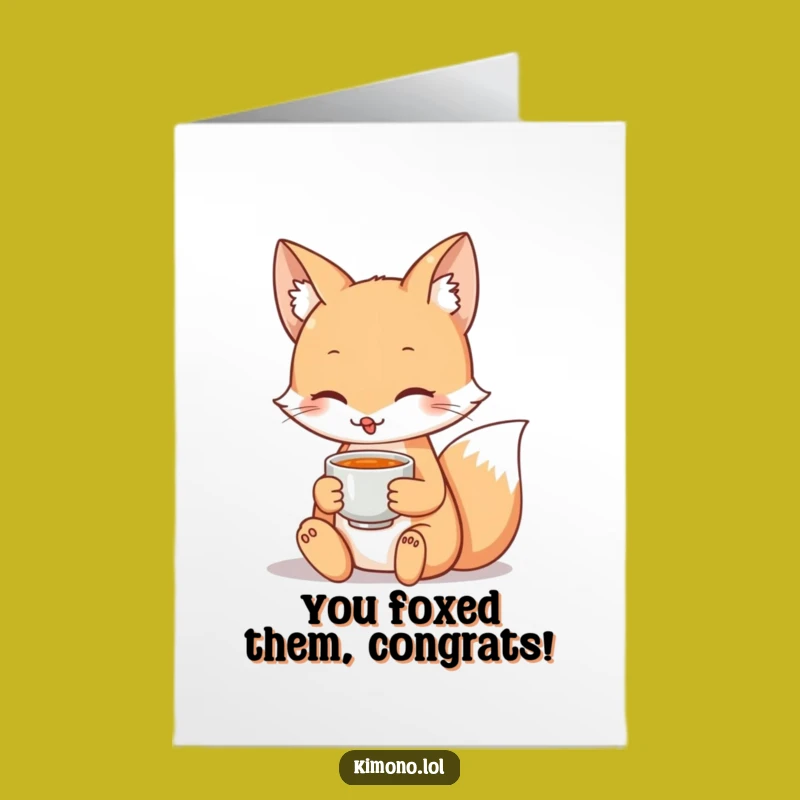 Free Printable Fox Congratulations Card: A Toast!