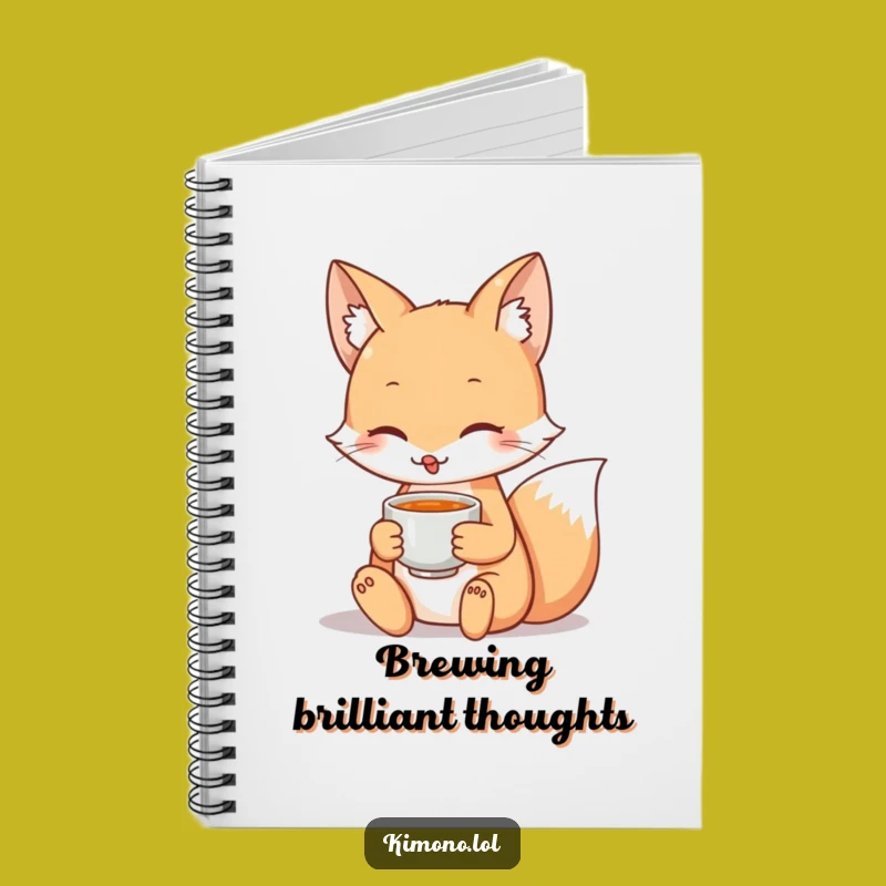 Funny Fox Tea Notebook: Elegant Journal for Thoughts & Gifts